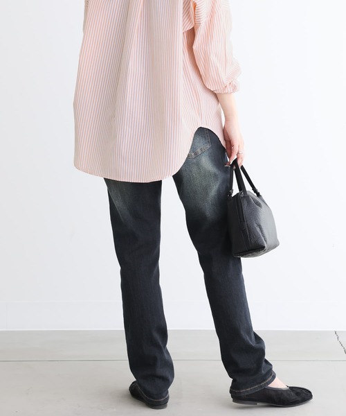 n'OrLABEL（ノアールレーベル）の「『風合いヴィンテージストレッチデニム』（デニムパンツ・レディース・ネイビー/ライトブルー/インディゴブルー・2/1）」の5枚目の写真