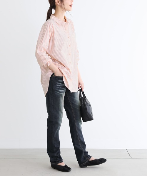 n'OrLABEL（ノアールレーベル）の「『風合いヴィンテージストレッチデニム』（デニムパンツ・レディース・ネイビー/ライトブルー/インディゴブルー・2/1）」の4枚目の写真