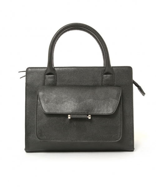 LEPSIM(レプシィム)の「スクエアポケットミニトートバッグ 734876(トートバッグ・レディース・ホワイト×ブラック/ブラック/ダークブラウン・ONE SIZE)」の6枚目の写真