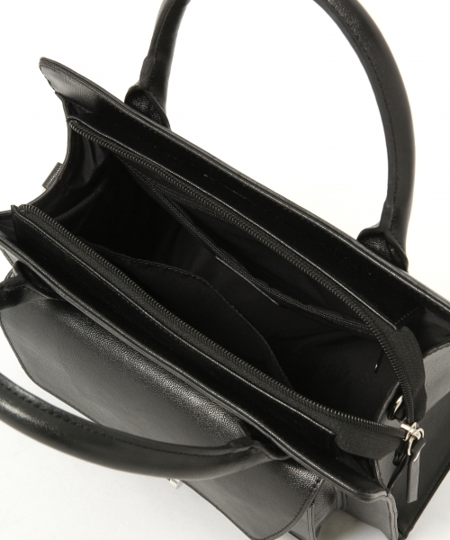 LEPSIM(レプシィム)の「スクエアポケットミニトートバッグ 734876(トートバッグ・レディース・ホワイト×ブラック/ブラック/ダークブラウン・ONE SIZE)」の9枚目の写真