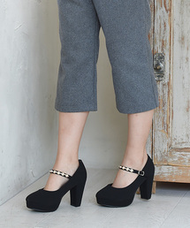 Realta(レアルタ)フェイクパール甲ベルトのパンプス(9cm)