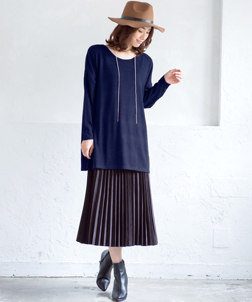 Pierrot（ピエロ）の「ビッグシルエット ニットソートップス（ニット/セーター・レディース・杢グレー/オフホワイト/ホワイト×ブラック/ブラック/カーキ/ブルー系その他/ベージュ/ネイビー/ピンク・M/L）」の14枚目の写真