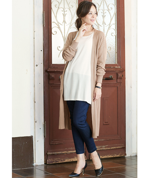 Pierrot（ピエロ）の「ビッグシルエット ニットソートップス（ニット/セーター・レディース・杢グレー/オフホワイト/ホワイト×ブラック/ブラック/カーキ/ブルー系その他/ベージュ/ネイビー/ピンク・M/L）」の15枚目の写真