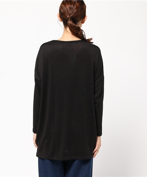 Pierrot（ピエロ）の「ビッグシルエット ニットソートップス（ニット/セーター・レディース・杢グレー/オフホワイト/ホワイト×ブラック/ブラック/カーキ/ブルー系その他/ベージュ/ネイビー/ピンク・M/L）」の19枚目の写真