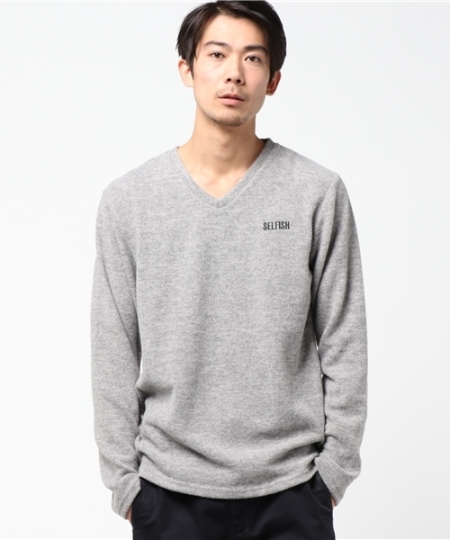 VENCEEXCHANGE（ヴァンスエクスチェンジ）の「ミル天竺VネックロンT                    （Tシャツ/カットソー・メンズ・ピンク/オフホワイト/グレー・LARGE/MEDIUM）」の2枚目の写真