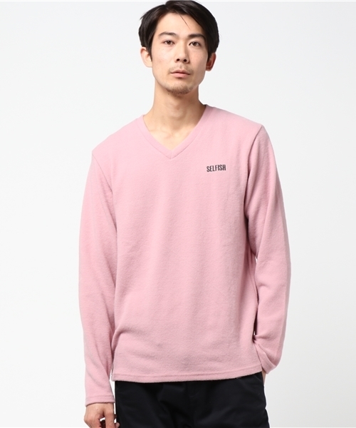 VENCEEXCHANGE（ヴァンスエクスチェンジ）の「ミル天竺VネックロンT                    （Tシャツ/カットソー・メンズ・ピンク/オフホワイト/グレー・LARGE/MEDIUM）」の3枚目の写真