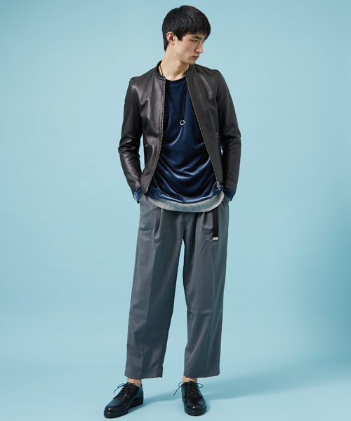 STUDIOUS（ステュディオス）の「トリアセテートベロアプルオーバー（スウェット・メンズ・グレー/ブルー・1/2/3）」の5枚目の写真