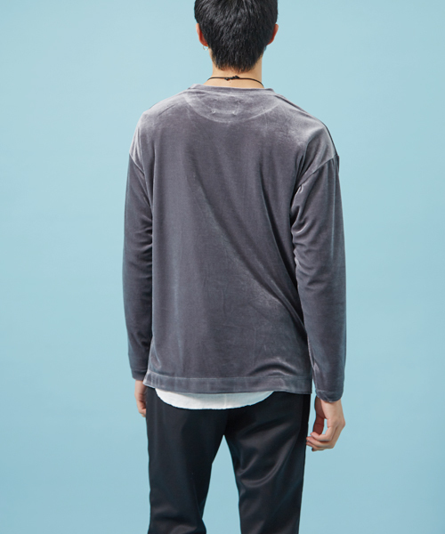 STUDIOUS（ステュディオス）の「トリアセテートベロアプルオーバー（スウェット・メンズ・グレー/ブルー・1/2/3）」の9枚目の写真