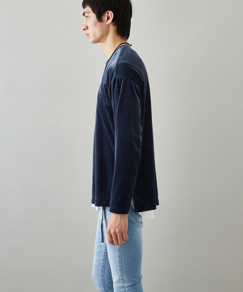 STUDIOUS（ステュディオス）の「トリアセテートベロアプルオーバー（スウェット・メンズ・グレー/ブルー・1/2/3）」の22枚目の写真