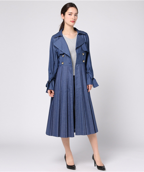 贅沢品 eimy trench pleats istoire（エイミーイストワール）の「denim ジャケット・アウター