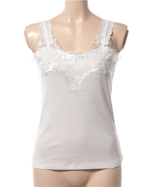 archives(アルシーヴ)の「レースキャミソール(キャミソール・レディース・マスタード/ブラック/オフホワイト/グレー/ワイン/ピンク/ピンク系その他/ベージュ/ブラウン・MEDIUM)」の2枚目の写真