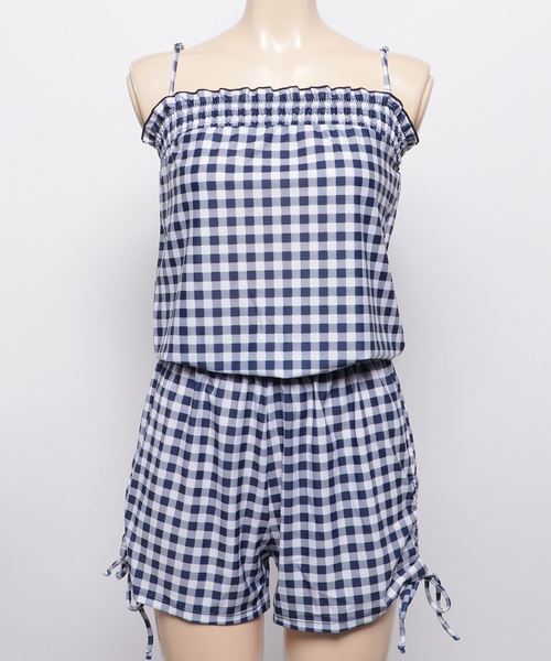 KOBE LETTUCE（コウベレタス）の「水着用2Wayショートオールインワン（水着・レディース・ピンク/ブラック系その他/ブラック系その他3/ネイビー/ブルー系その他/その他3/ブラック/ブルー系その他2/その他4/ブルー系その他4/ブラック系その他4/ブルー系その他3・M/L）」の10枚目の写真