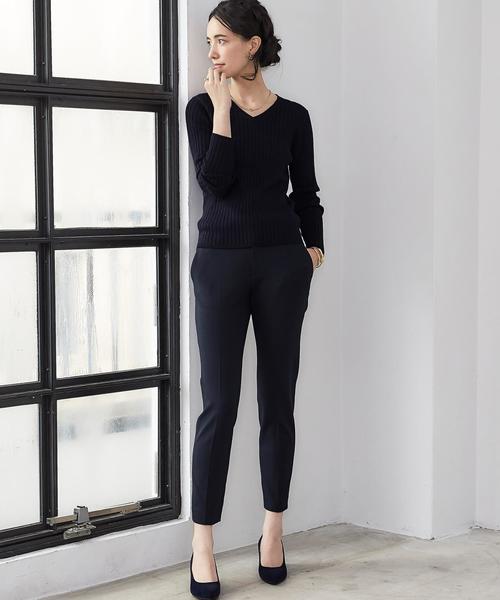 green label relaxing（グリーンレーベルリラクシング）の「■■■[手洗い可能] ◆CR 2WAY ノータック パンツ ◆（その他パンツ・レディース・ライトグレー/ダークブラウン/オフホワイト/ネイビー/ブラック・36/34/42/44/38/46/40）」の10枚目の写真