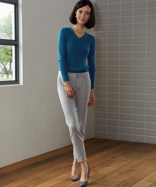 green label relaxing（グリーンレーベルリラクシング）の「■■■[手洗い可能] ◆CR 2WAY ノータック パンツ ◆（その他パンツ・レディース・ライトグレー/ダークブラウン/オフホワイト/ネイビー/ブラック・36/34/42/44/38/46/40）」の11枚目の写真