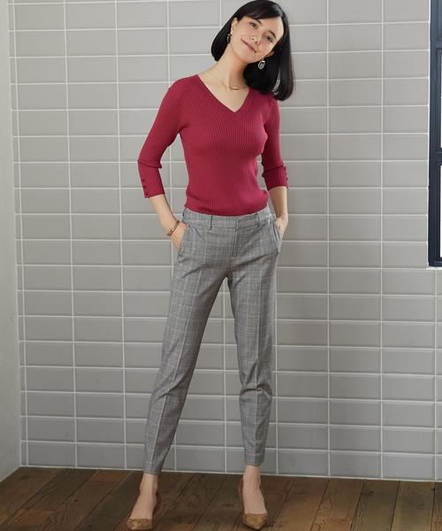 green label relaxing（グリーンレーベルリラクシング）の「■■■[手洗い可能] ◆CR 2WAY ノータック パンツ ◆（その他パンツ・レディース・ライトグレー/ダークブラウン/オフホワイト/ネイビー/ブラック・36/34/42/44/38/46/40）」の12枚目の写真