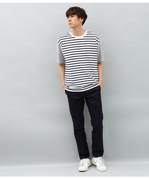 ADAM ET ROPE'（アダムエロペ）の「梨地ボーダーTシャツ（Tシャツ/カットソー・メンズ・ブルー系その他4/ブルー系その他5・L/M）」の7枚目の写真
