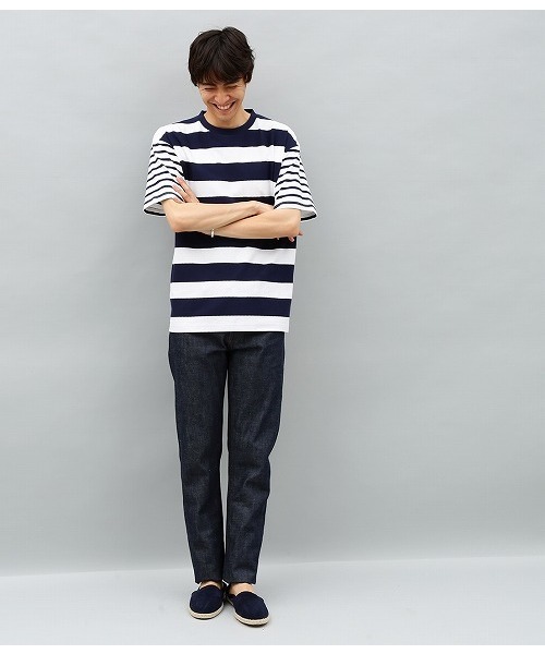 ADAM ET ROPE'（アダムエロペ）の「梨地ボーダーTシャツ（Tシャツ/カットソー・メンズ・ブルー系その他4/ブルー系その他5・L/M）」の9枚目の写真