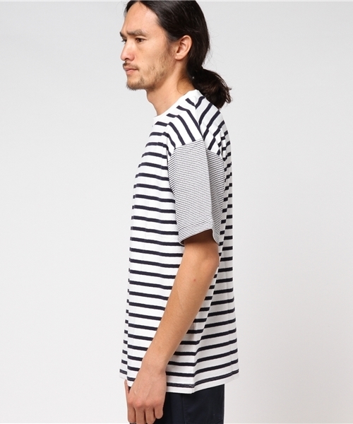 ADAM ET ROPE'（アダムエロペ）の「梨地ボーダーTシャツ（Tシャツ/カットソー・メンズ・ブルー系その他4/ブルー系その他5・L/M）」の3枚目の写真