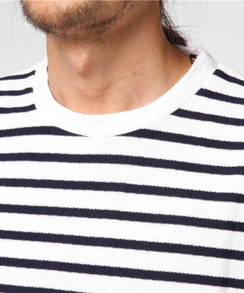 ADAM ET ROPE'（アダムエロペ）の「梨地ボーダーTシャツ（Tシャツ/カットソー・メンズ・ブルー系その他4/ブルー系その他5・L/M）」の5枚目の写真