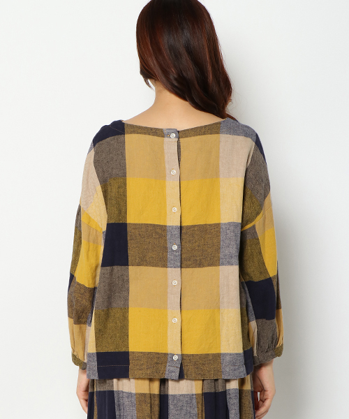 LBC（エルビーシー）の「コットンリネン起毛ブロックチェックブラウス（シャツ/ブラウス・レディース・イエロー/ブラック/レッド・MEDIUM/LARGE）」の10枚目の写真