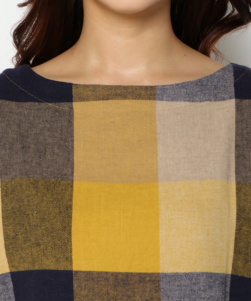 LBC（エルビーシー）の「コットンリネン起毛ブロックチェックブラウス（シャツ/ブラウス・レディース・イエロー/ブラック/レッド・MEDIUM/LARGE）」の4枚目の写真