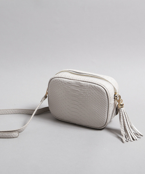 PLAIN CLOTHING（プレーンクロージング）の「クロコダイルショルダーバッグ【PLAIN CLOTHING】（ショルダーバッグ・レディース・ライトグレー/ブラック・FREE）」の15枚目の写真