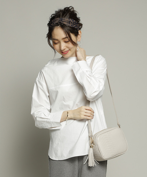 PLAIN CLOTHING（プレーンクロージング）の「クロコダイルショルダーバッグ【PLAIN CLOTHING】（ショルダーバッグ・レディース・ライトグレー/ブラック・FREE）」の17枚目の写真