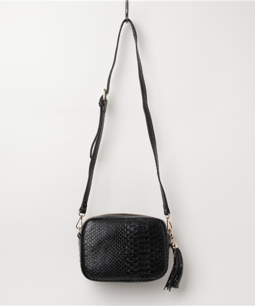 PLAIN CLOTHING（プレーンクロージング）の「クロコダイルショルダーバッグ【PLAIN CLOTHING】（ショルダーバッグ・レディース・ライトグレー/ブラック・FREE）」の3枚目の写真