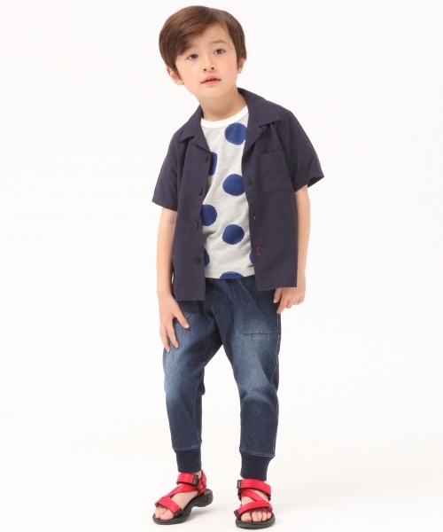 GLOBAL WORK（グローバルワーク）の「【キッズ】カットデニムリブパンツ/776691（デニムパンツ・キッズ・ネイビー/サックスブルー・LARGE/SMALL/X-LARGE/XX-LARGE/MEDIUM）」の19枚目の写真