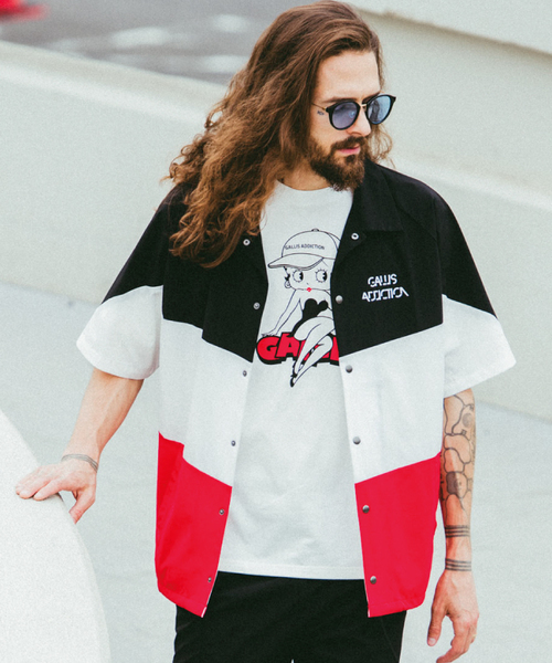 GALLIS ADDICTION（ガリスアディクション）の「GAナイロンストレッチ切り替えコーチシャツ（シャツ/ブラウス・メンズ・オレンジ/ホワイト/ブラック/ブルー・L/M/XL）」の3枚目の写真