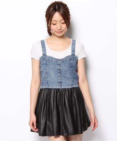 WEGO（ウィゴー）の「WEGO/デニムビスチェ（その他トップス・レディース・ダークインディゴブルー・FREE）」の2枚目の写真