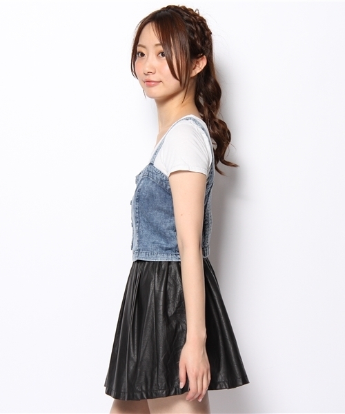 WEGO（ウィゴー）の「WEGO/デニムビスチェ（その他トップス・レディース・ダークインディゴブルー・FREE）」の3枚目の写真