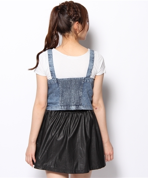 WEGO（ウィゴー）の「WEGO/デニムビスチェ（その他トップス・レディース・ダークインディゴブルー・FREE）」の4枚目の写真