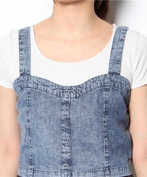 WEGO（ウィゴー）の「WEGO/デニムビスチェ（その他トップス・レディース・ダークインディゴブルー・FREE）」の5枚目の写真