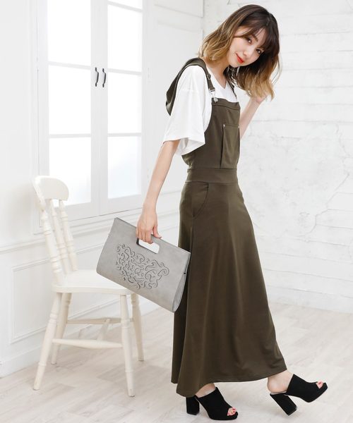 Girly Doll（ガーリードール）の「スタイリッシュサロペット（サロペット/オーバーオール・レディース・ブラック/ベージュ/ネイビー/グレー/カーキ/ダークグレー・M/L）」の6枚目の写真