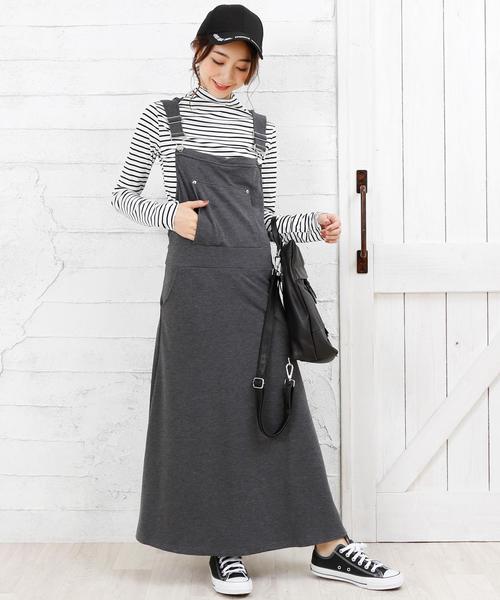 Girly Doll（ガーリードール）の「スタイリッシュサロペット（サロペット/オーバーオール・レディース・ブラック/ベージュ/ネイビー/グレー/カーキ/ダークグレー・M/L）」の4枚目の写真