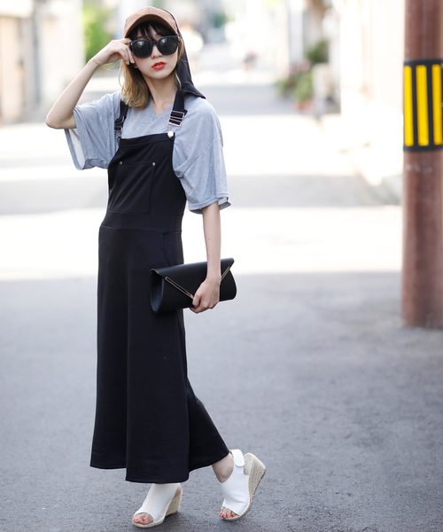 Girly Doll（ガーリードール）の「スタイリッシュサロペット（サロペット/オーバーオール・レディース・ブラック/ベージュ/ネイビー/グレー/カーキ/ダークグレー・M/L）」の13枚目の写真