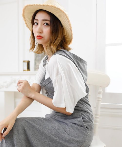 Girly Doll（ガーリードール）の「スタイリッシュサロペット（サロペット/オーバーオール・レディース・ブラック/ベージュ/ネイビー/グレー/カーキ/ダークグレー・M/L）」の7枚目の写真