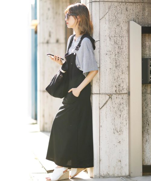 Girly Doll（ガーリードール）の「スタイリッシュサロペット（サロペット/オーバーオール・レディース・ブラック/ベージュ/ネイビー/グレー/カーキ/ダークグレー・M/L）」の9枚目の写真
