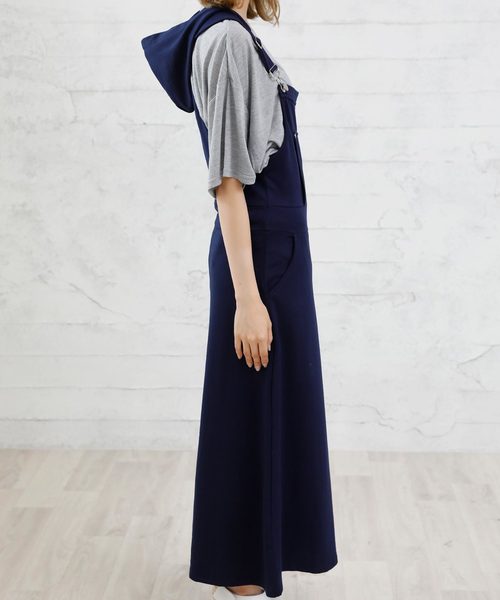 Girly Doll（ガーリードール）の「スタイリッシュサロペット（サロペット/オーバーオール・レディース・ブラック/ベージュ/ネイビー/グレー/カーキ/ダークグレー・M/L）」の12枚目の写真