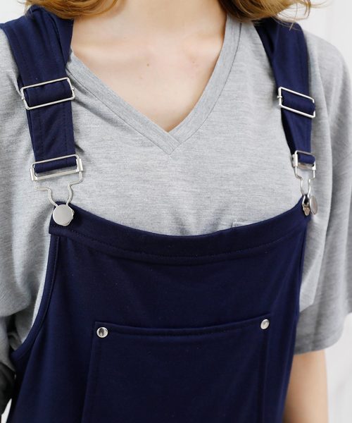 Girly Doll（ガーリードール）の「スタイリッシュサロペット（サロペット/オーバーオール・レディース・ブラック/ベージュ/ネイビー/グレー/カーキ/ダークグレー・M/L）」の21枚目の写真