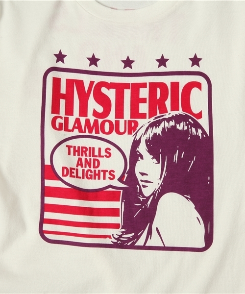 HYSTERIC GLAMOUR（ヒステリックグラマー）の「WOMAN SQUARE pt T-SH（Tシャツ/カットソー・メンズ・ホワイト/ピンク/ブルー・SMALL/MEDIUM/LARGE）」の6枚目の写真