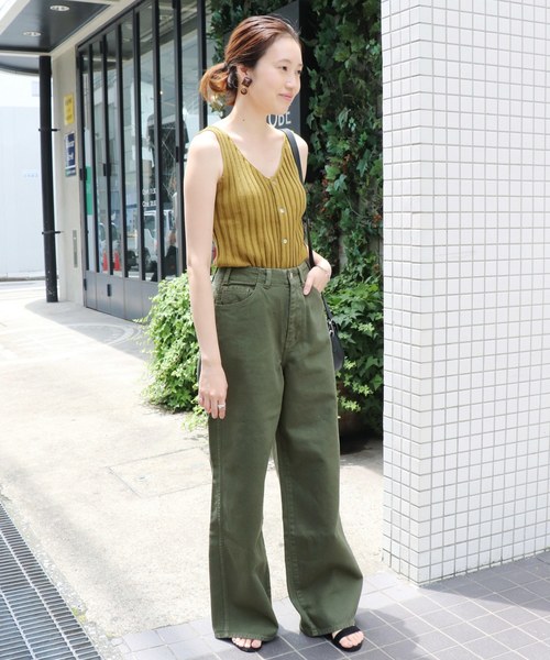 SLOBE IENA（スローブイエナ）の「RED CARD×SLOBE別注Glory COパンツ◆（その他パンツ・レディース・ブラウン/カーキ・24/25/26）」の5枚目の写真