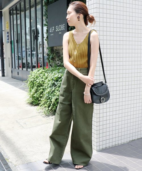 SLOBE IENA（スローブイエナ）の「RED CARD×SLOBE別注Glory COパンツ◆（その他パンツ・レディース・ブラウン/カーキ・24/25/26）」の6枚目の写真