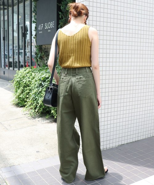 SLOBE IENA（スローブイエナ）の「RED CARD×SLOBE別注Glory COパンツ◆（その他パンツ・レディース・ブラウン/カーキ・24/25/26）」の7枚目の写真