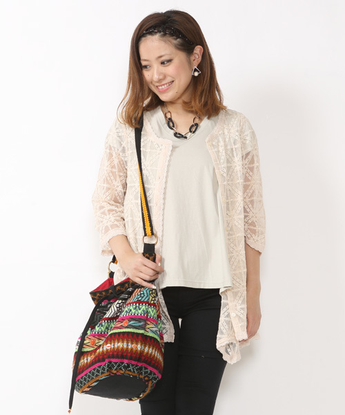 mystic（ミスティック）の「【mystic】 エンブロイダリーチュールガウン（シャツ/ブラウス・レディース・アイボリー/ベージュ/ミント・ﾌﾘ-）」の3枚目の写真