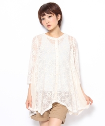 mystic | 【mystic】 エンブロイダリーチュールガウン(シャツ/ブラウス)