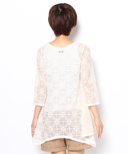 mystic（ミスティック）の「【mystic】 エンブロイダリーチュールガウン（シャツ/ブラウス・レディース・アイボリー/ベージュ/ミント・ﾌﾘ-）」の10枚目の写真