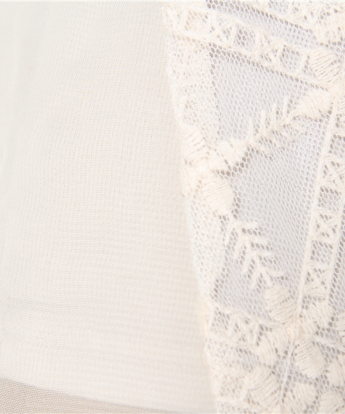 mystic（ミスティック）の「【mystic】 エンブロイダリーチュールガウン（シャツ/ブラウス・レディース・アイボリー/ベージュ/ミント・ﾌﾘ-）」の8枚目の写真