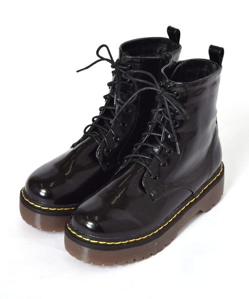 w closet（ダブルクローゼット）の「厚底レースアップブーツ_（ブーツ・レディース・ブラック/その他・M/L）」の2枚目の写真